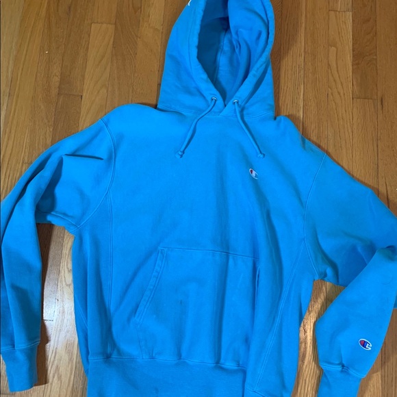 light blue mens champion hoodie